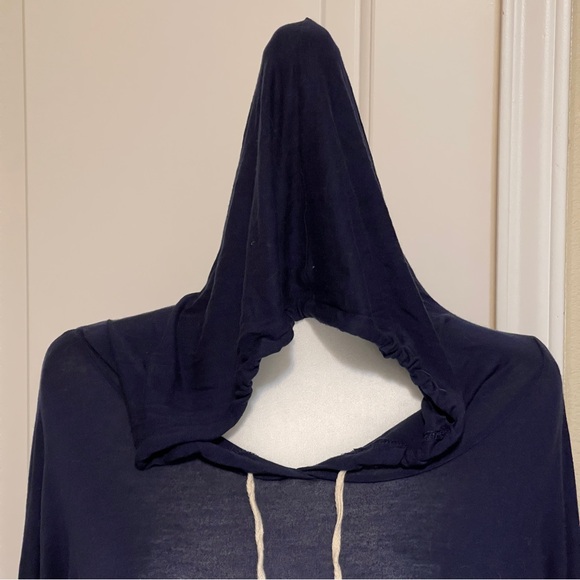Anthropologie Navy Pullover Hoodie Slouchy Lightweight Cozy Boho Streetwear XL - Picture 7 of 11